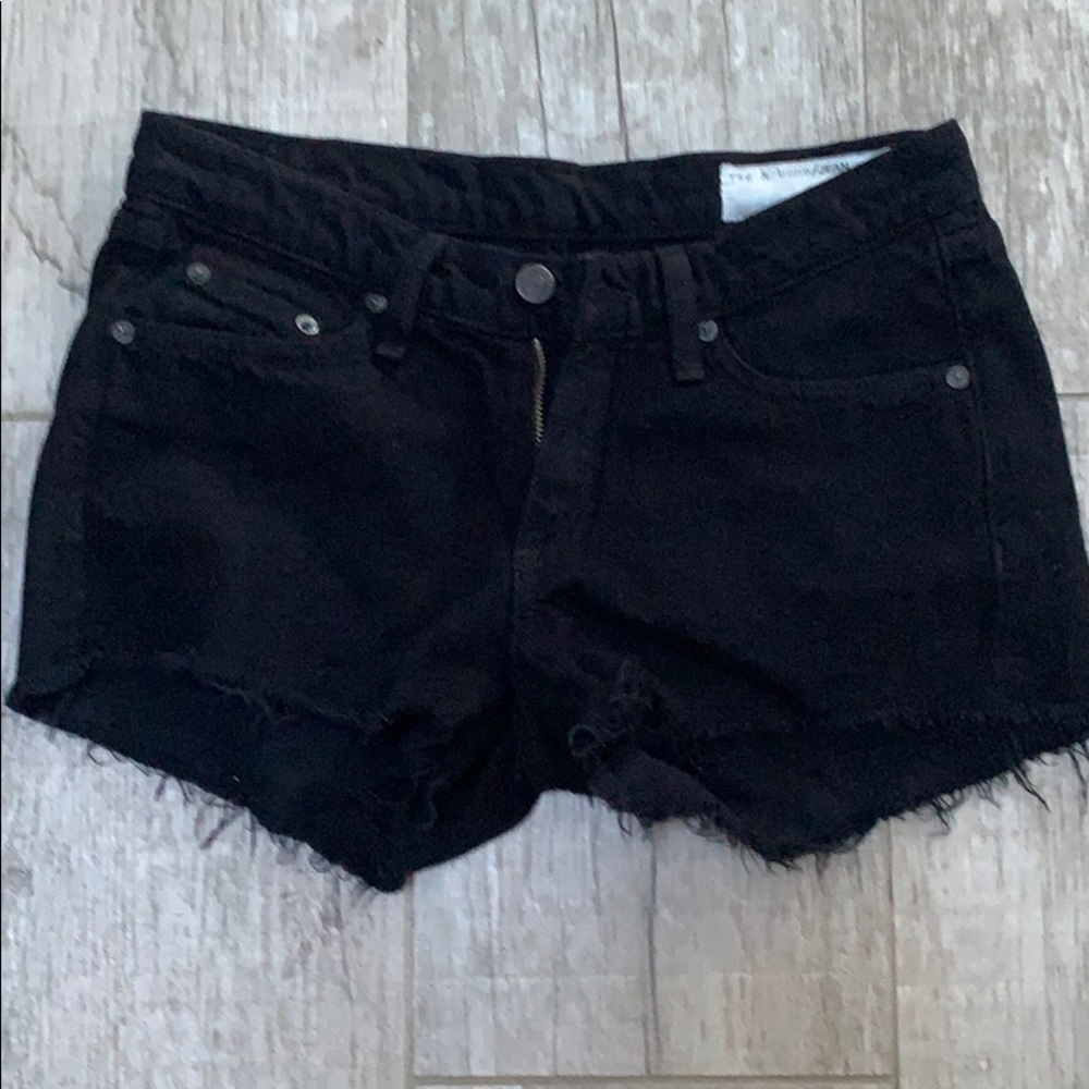 Black jean shorts